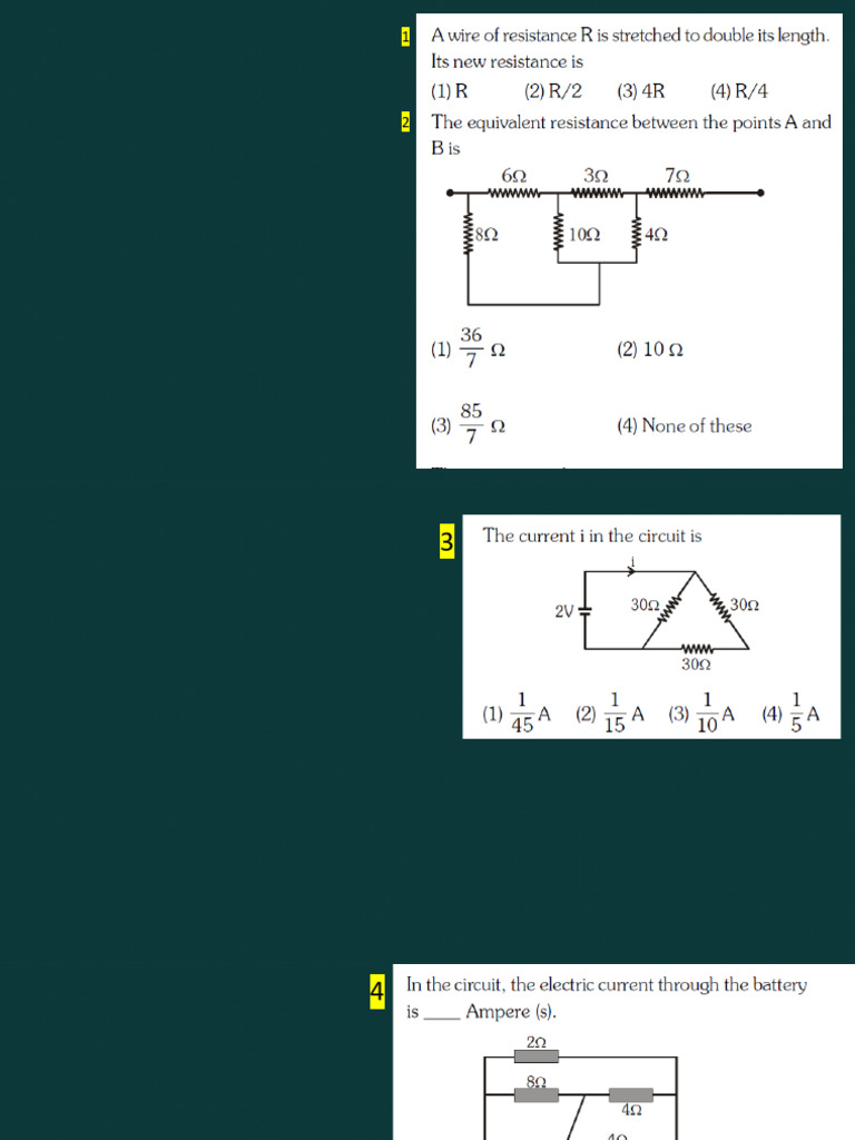 Electrical Resistance and Power Calculations | PDF | Series And ...