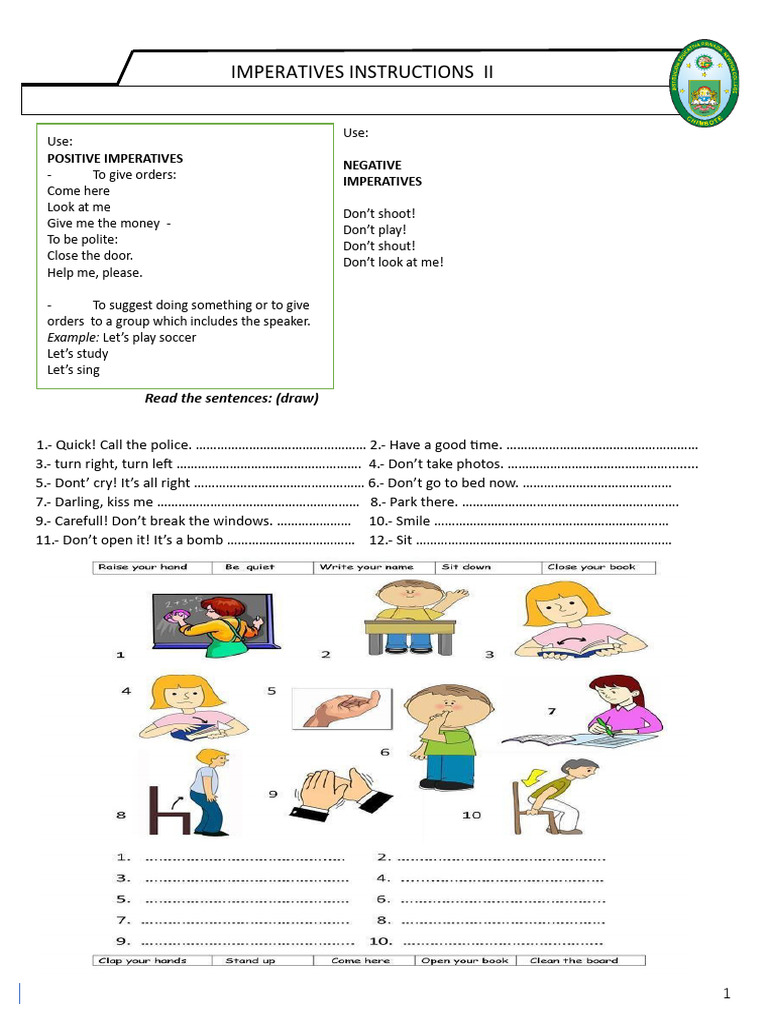Understanding Imperatives in English | PDF