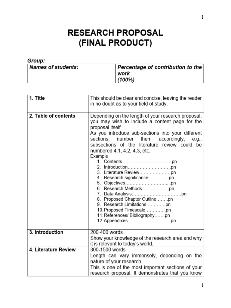 Research Proposal Structure Guide | PDF