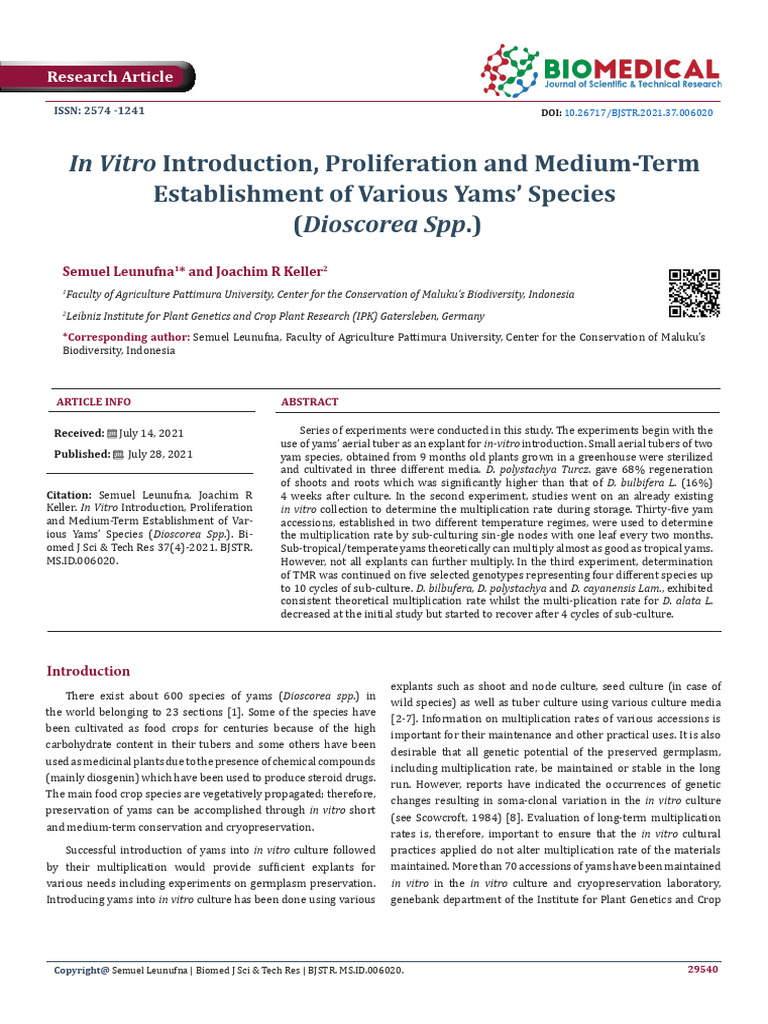 In Vitro Introduction Proliferation and | PDF | Regression Analysis ...