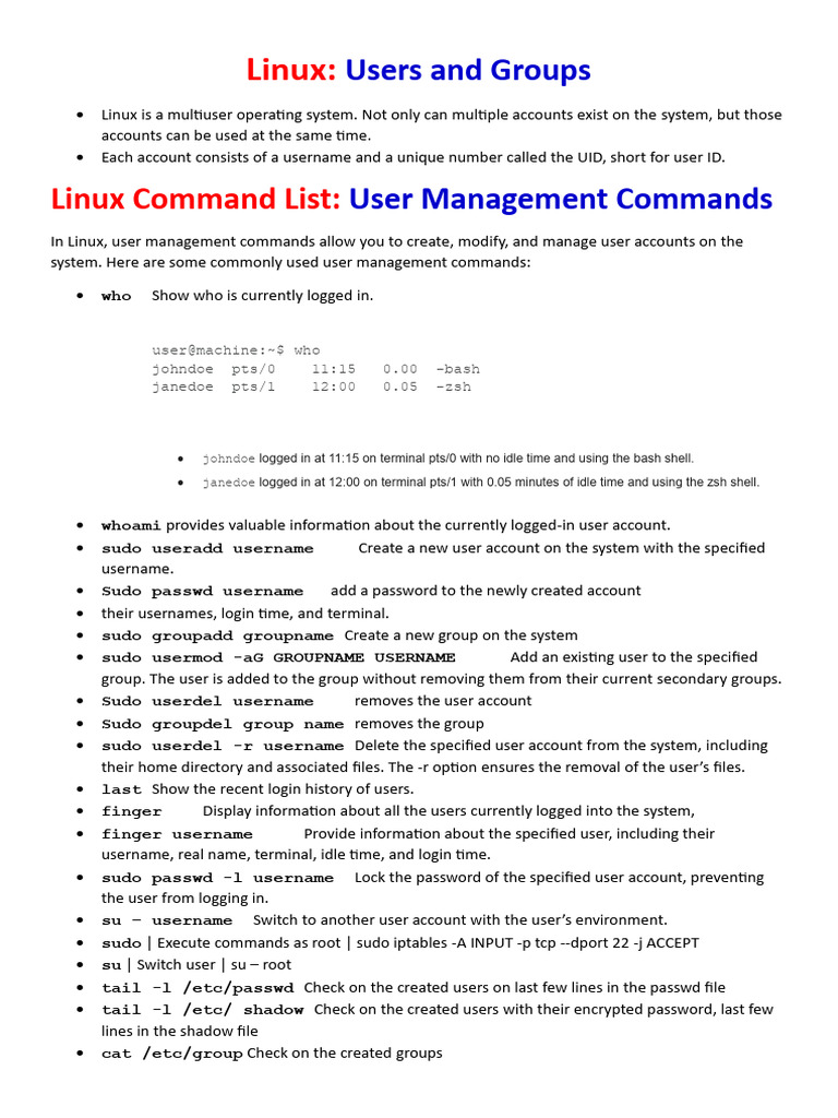 Linux User and Group Management Guide | PDF | Superuser | Sudo