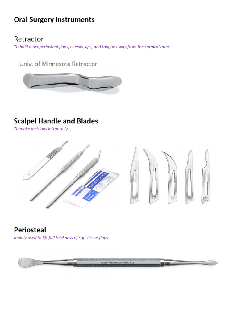 Oral Surgery Instruments Overview | PDF