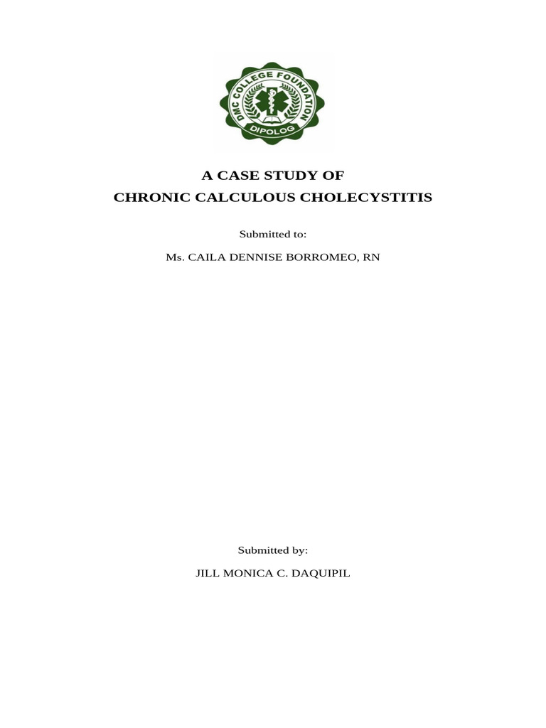 Chronic Calculous Cholecystitis Case Study | PDF | Bile | Gallbladder