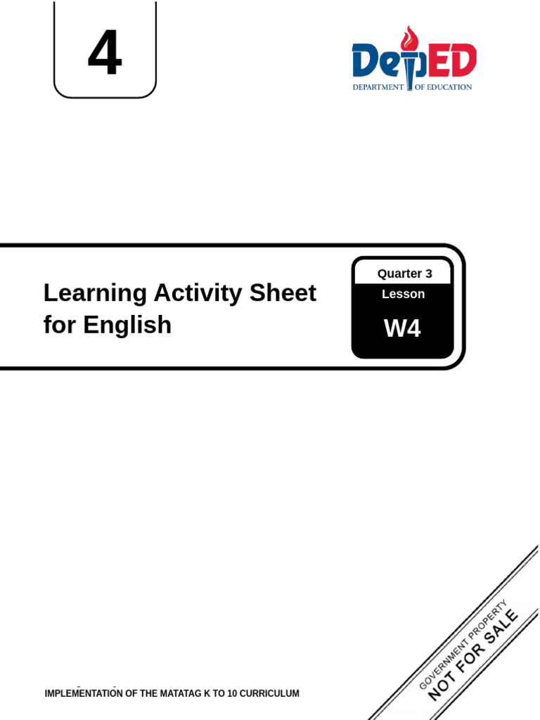 English 4 Learning Activity Sheet | PDF | Poetry