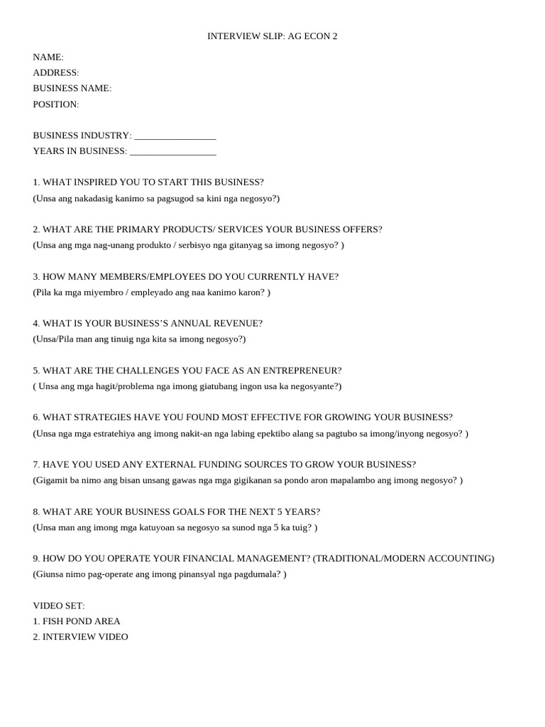 Ag Econ Interview | PDF