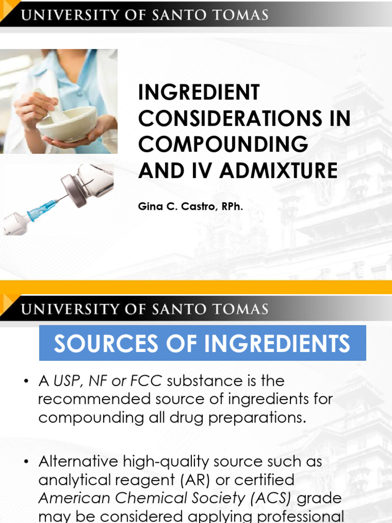 Compounding and IV Admixture Guidelines | PDF | Salt (Chemistry ...