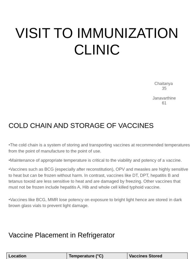 Cold Chain and Safe Injection Practices | PDF | Vaccines | Injection ...