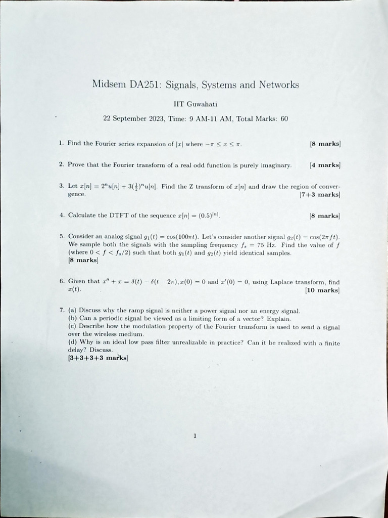 Signals Midsem | PDF