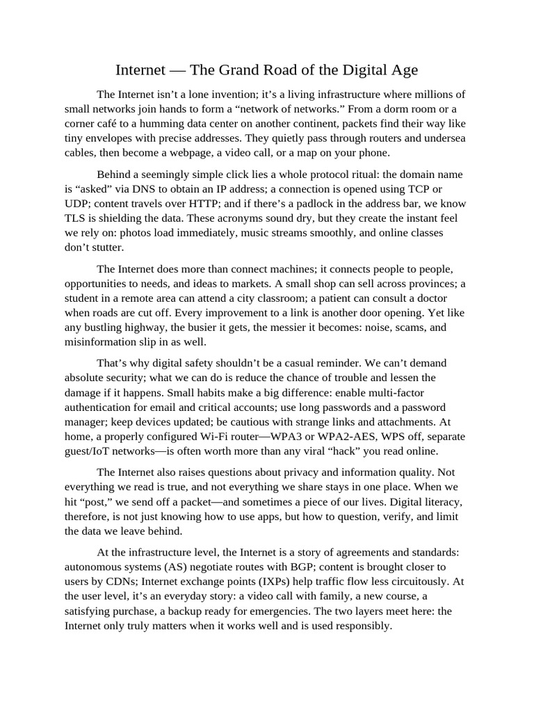 Understanding the Internet's Infrastructure | PDF | Internet | Computer ...
