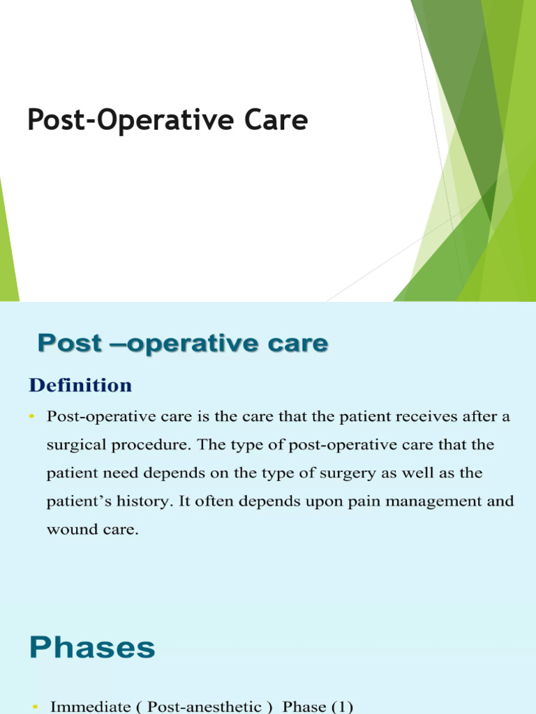 Post Operative Care | PDF