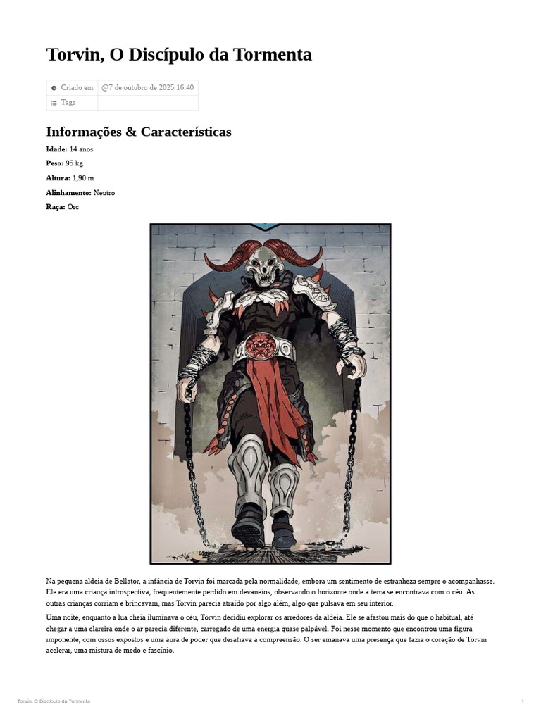 Torvin: O Orc e a Tormenta Poderosa | PDF