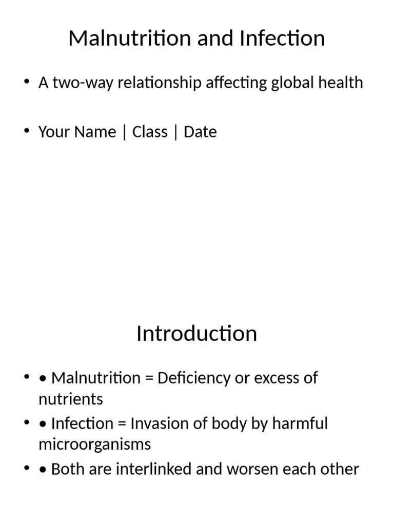 Malnutrition and Infection: A Global Health Crisis | PDF