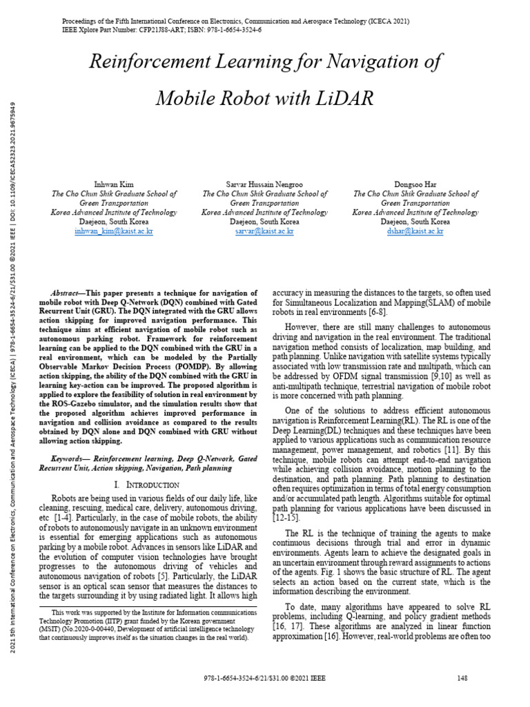 Reinforcement Learning for Mobile Robot Navigation | PDF | Applied ...