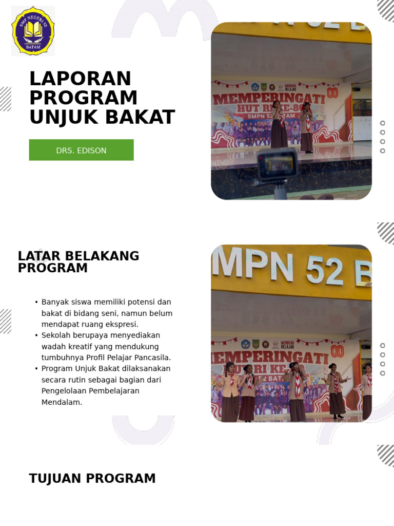 Bahan Tayang Laporan Program | PDF