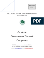 Guide On Conversion of Status of Companies: Securities and Exchange Commission of Pakistan