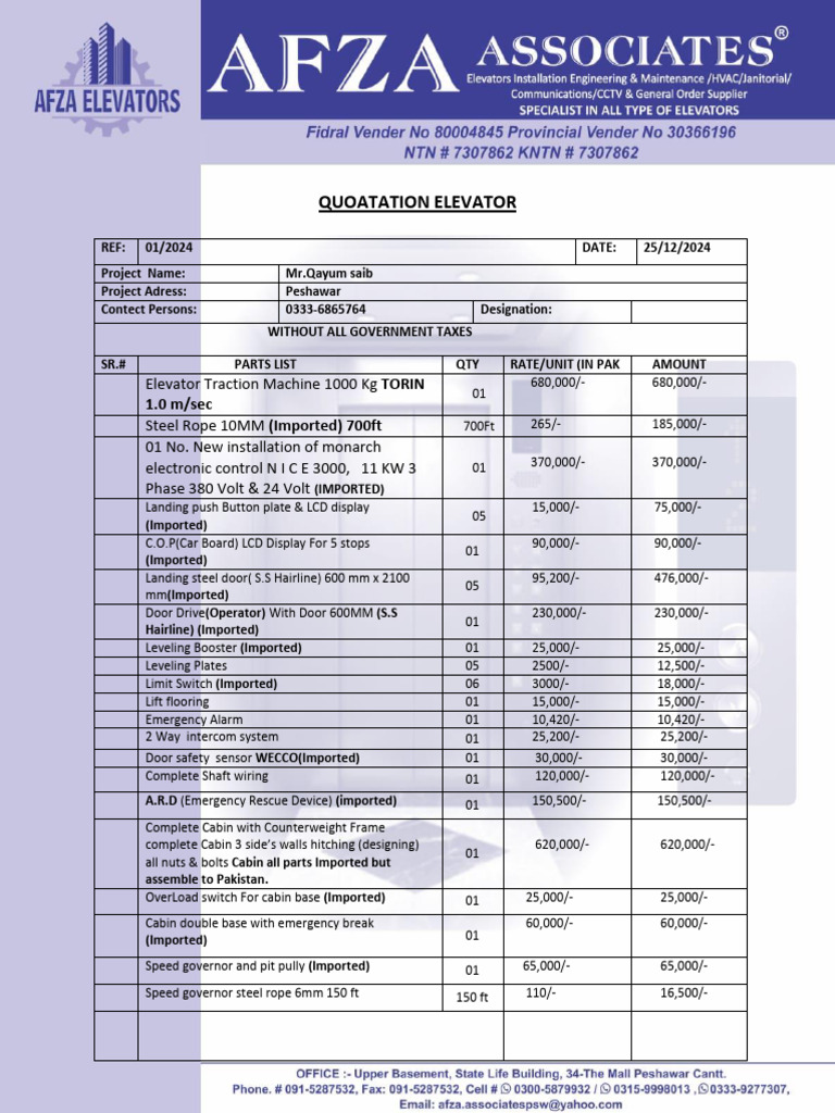 MPA Hostel Lift Modification | PDF | Elevator | Manufactured Goods
