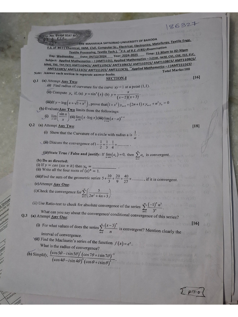 1st Year PYQs | PDF
