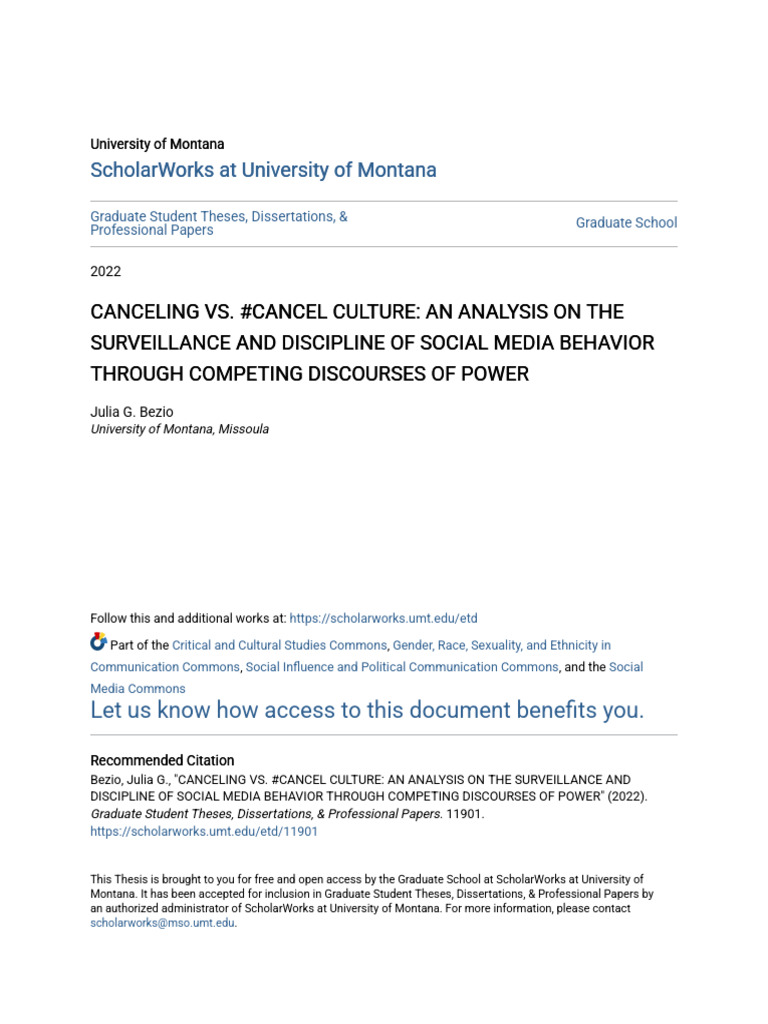Canceling vs. Cancel Culture An Analysis On The Surveillance An