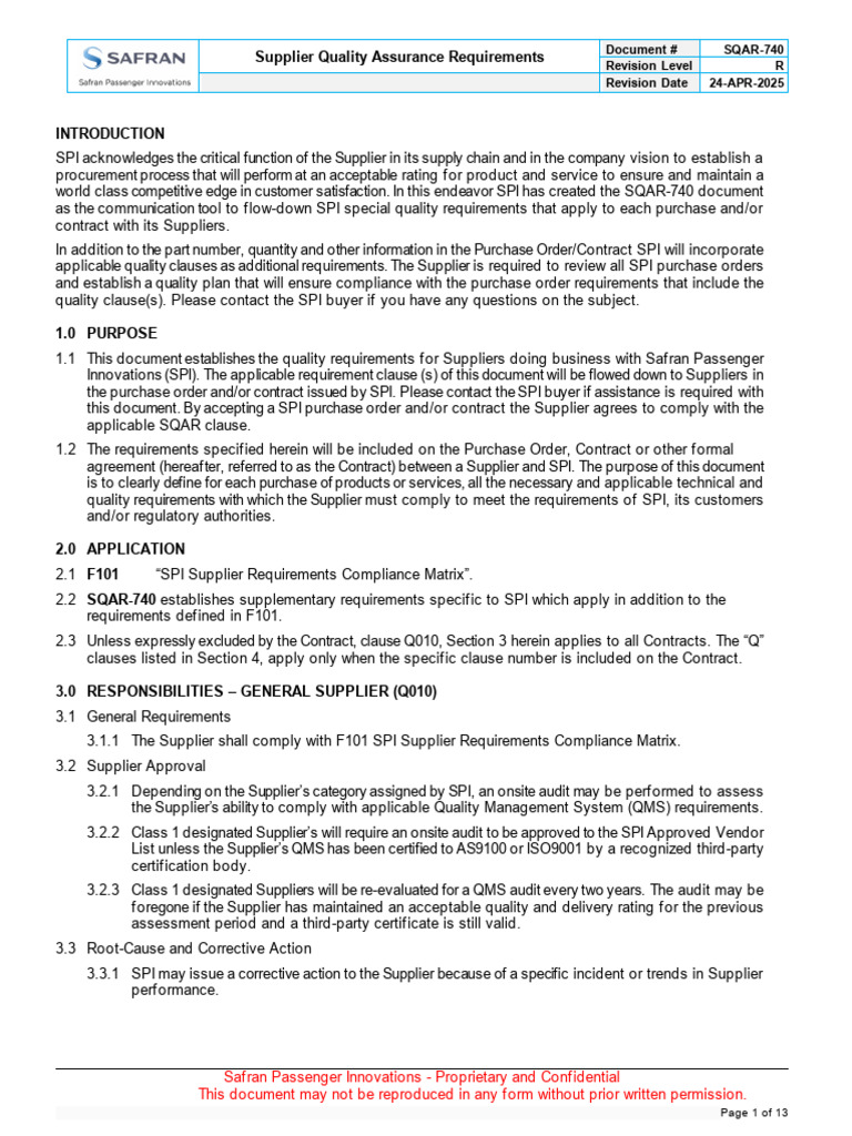 Supplier Quality Assurance Guidelines | PDF | Procurement | Performance ...