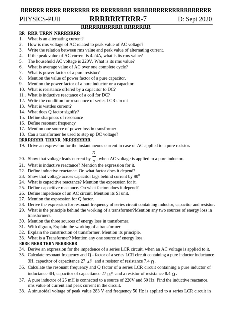Alternating Current Concepts and Calculations | PDF | Electrical ...