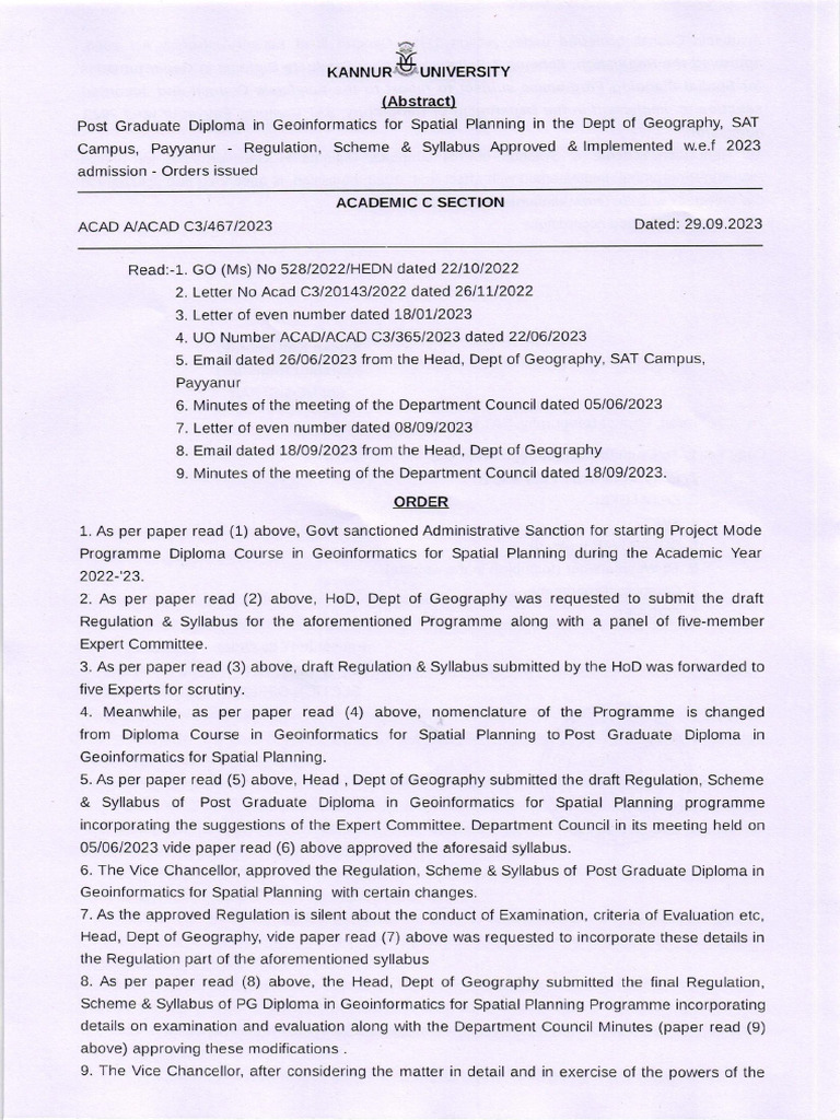 PG Diploma in Geoinformatics Syllabus | PDF | Geographic Information ...