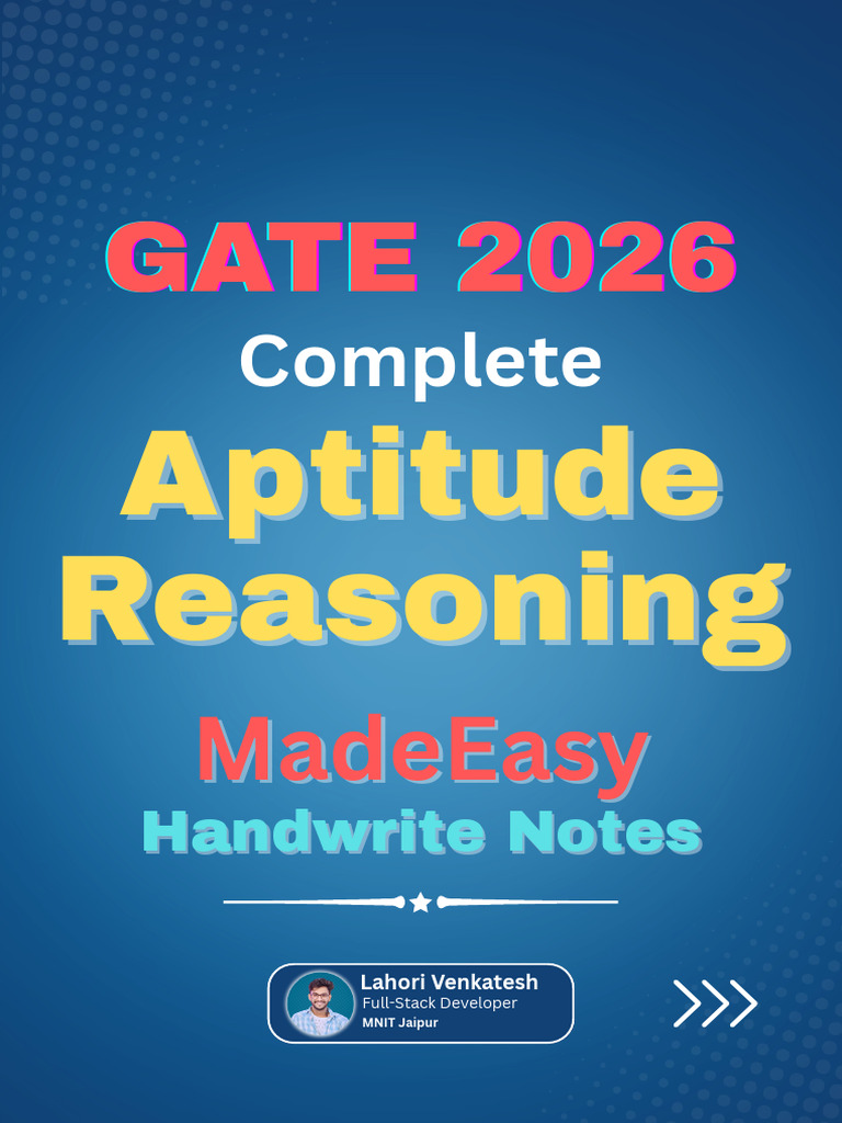 GATE 2026 Aptitude Notes by Venkatesh | PDF