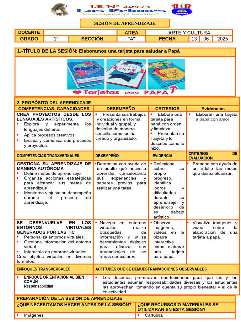 Sesion Arte Viernes 13 | PDF | Aprendizaje | Modificación de comportamiento