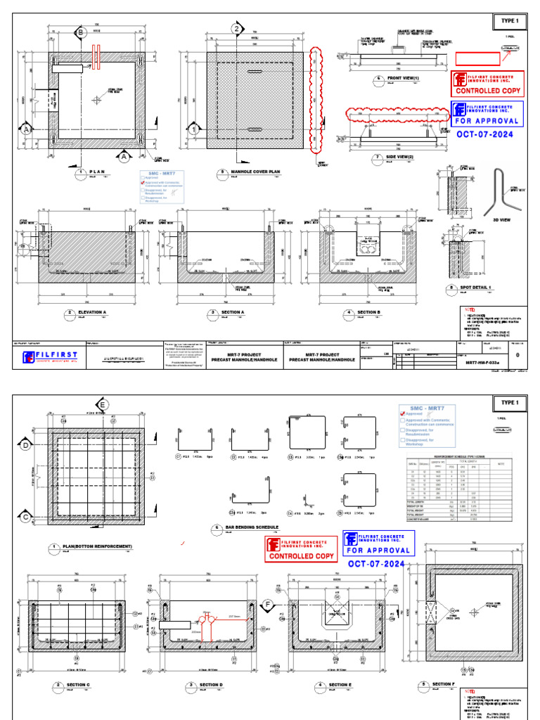 MRT-7 Precast Manhole Plans | PDF | Concrete | Architectural Design