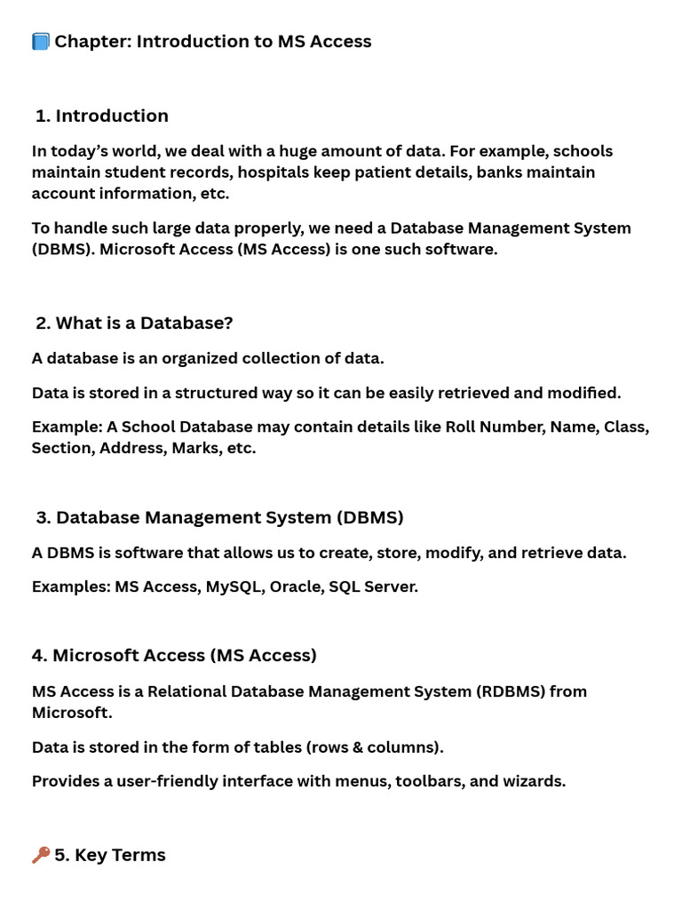 Introduction to Microsoft Access Basics | PDF | Microsoft Access ...