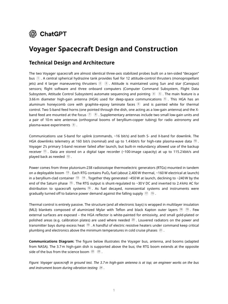 Voyager Spacecraft Design Overview | PDF | Voyager Program | Gravity Assist