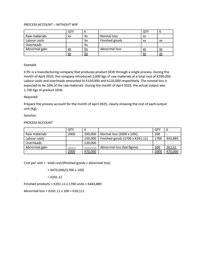 Process Account Analysis for Manufacturing | PDF | Inventory | Business ...