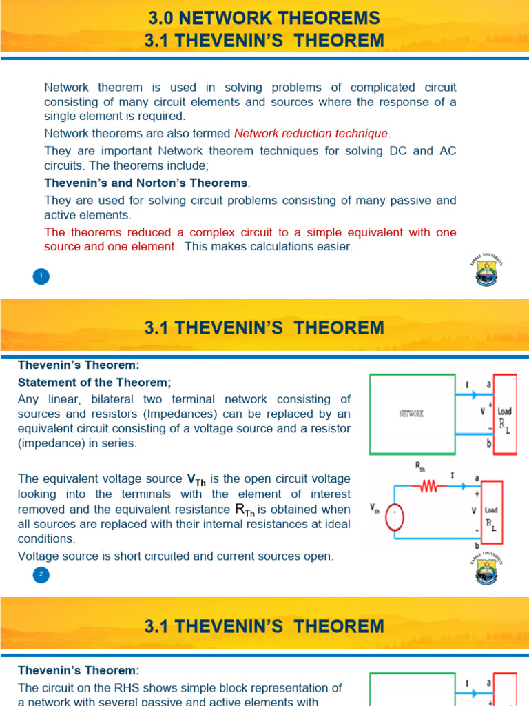 Nodal Analysis in Thevenin's Theorem | PDF | Electrical Network ...