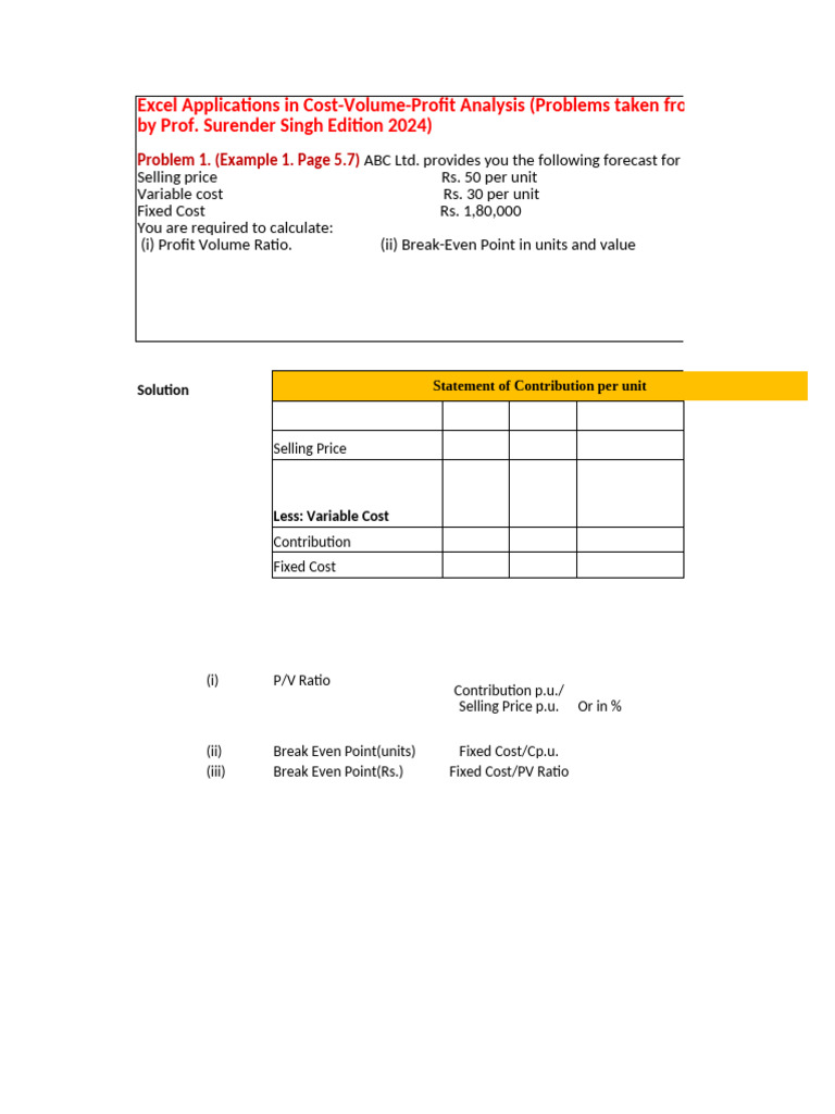 Cost-Volume-Profit Analysis Examples | PDF | Profit (Economics) | Marketing