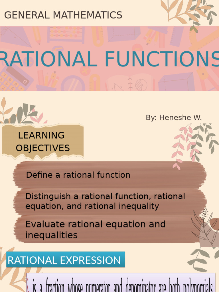 Gen Math Lesson 3 | PDF | Rational Number | Equations
