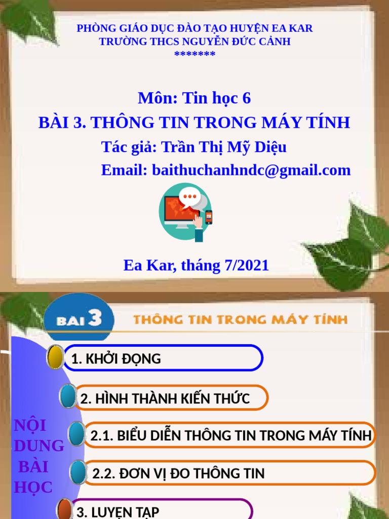 Bai 3 Thong Tin Trong May Tinh | PDF