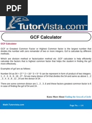 Calculadora De Gcf
