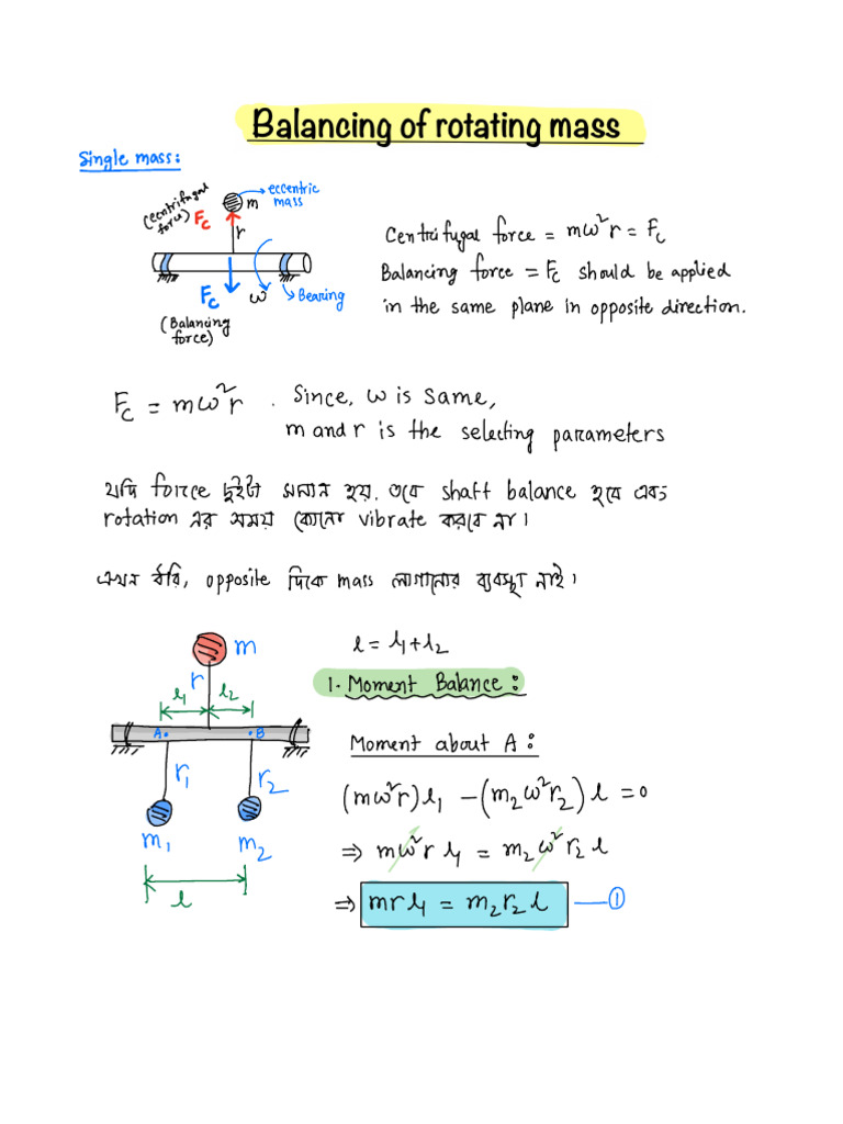 Balancing Forces in Rotating Masses | PDF | Classical Mechanics | Physics