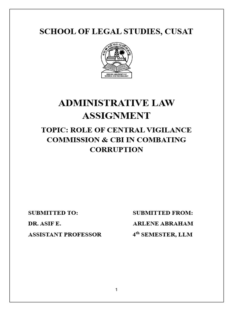 CVC & CBI: Combating Corruption in India | PDF | Law Enforcement ...