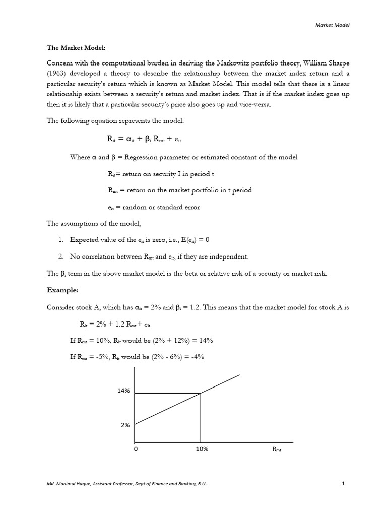 Understanding the Market Model in Finance | PDF | Beta (Finance ...