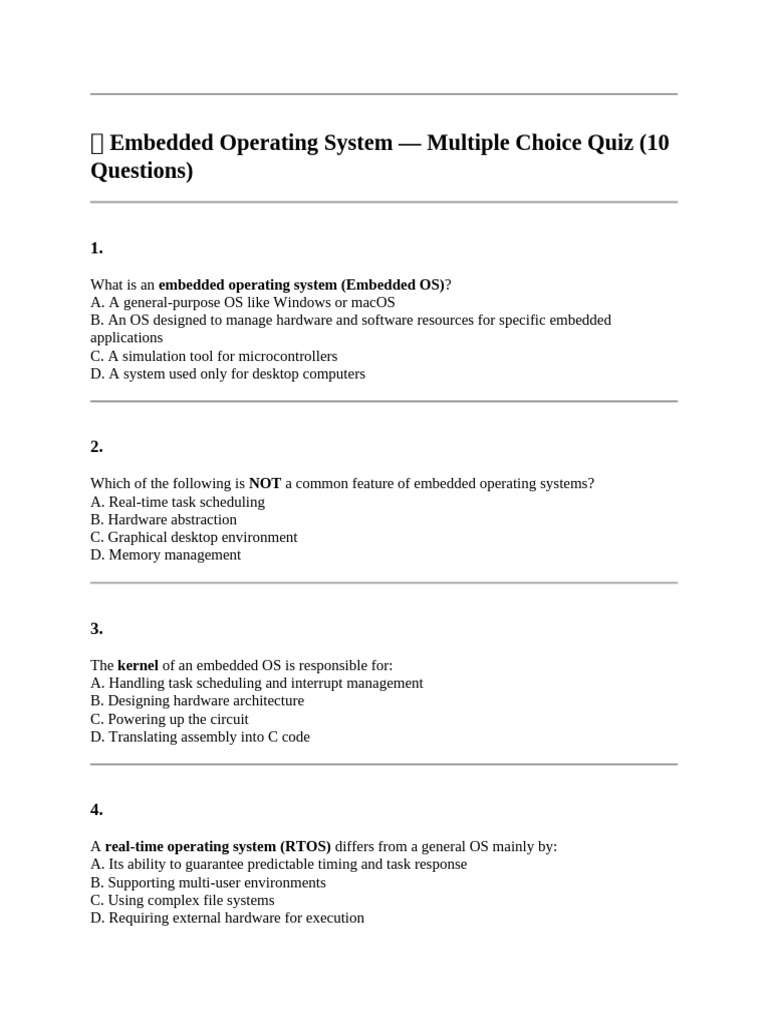 Embedded OS | PDF