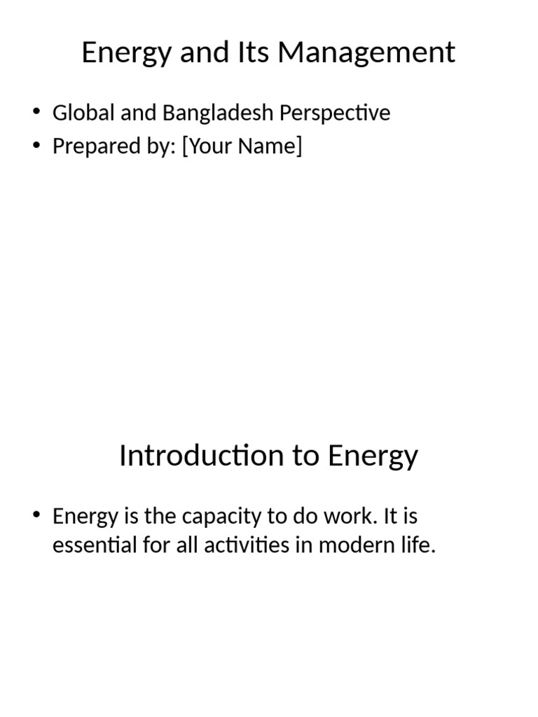 Energy Management in Bangladesh: Overview | PDF