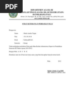 Surat Perubahan Nilai Mata Kuliah