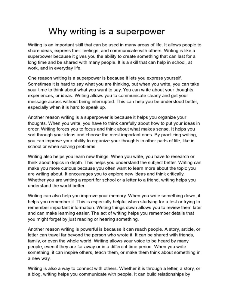 Writing as a Powerful Communication Tool | PDF | Thought | Reason