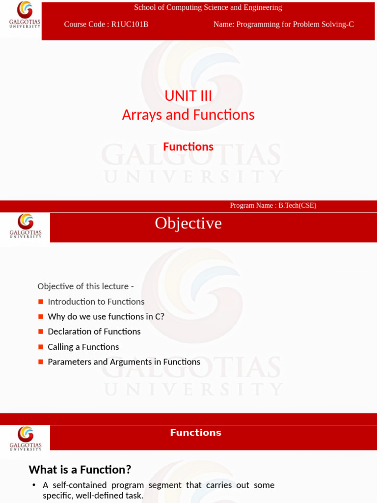 Functions in C Programming Explained | PDF | Parameter (Computer ...