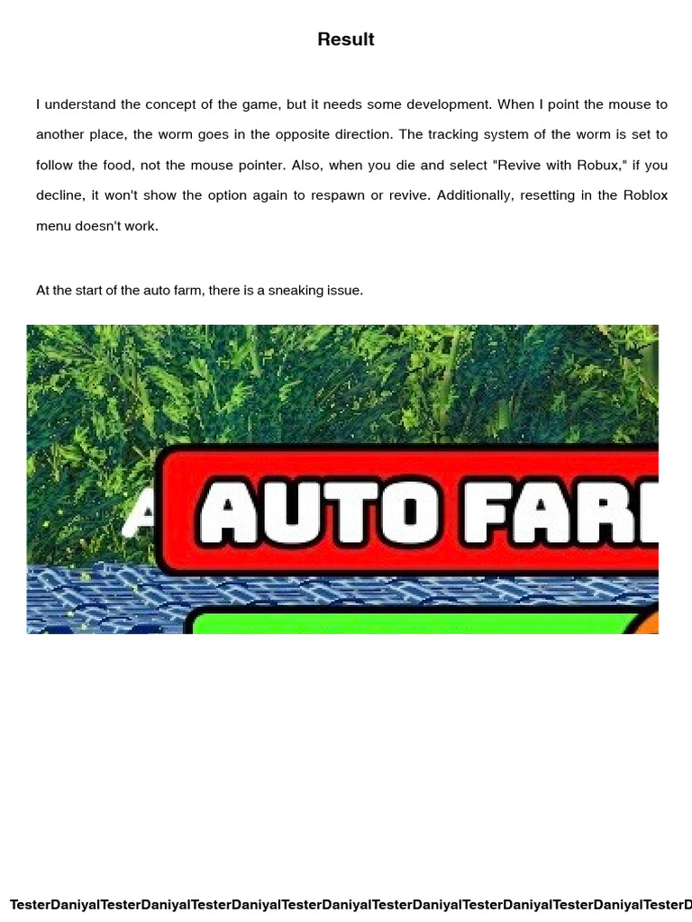 Auto Farm Game Issues and Suggestions | PDF