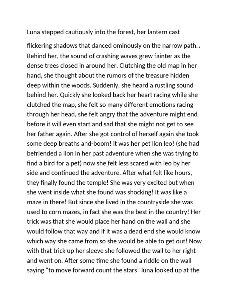 Luna Stepped Cautiously Into The Forest | PDF