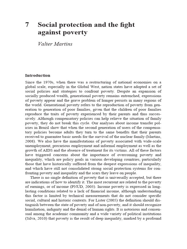 Social Protection Strategies Against Poverty | PDF | Poverty | Poverty ...
