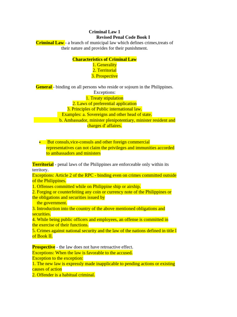 Overview of Philippine Criminal Law | PDF | Crimes | Crime & Violence