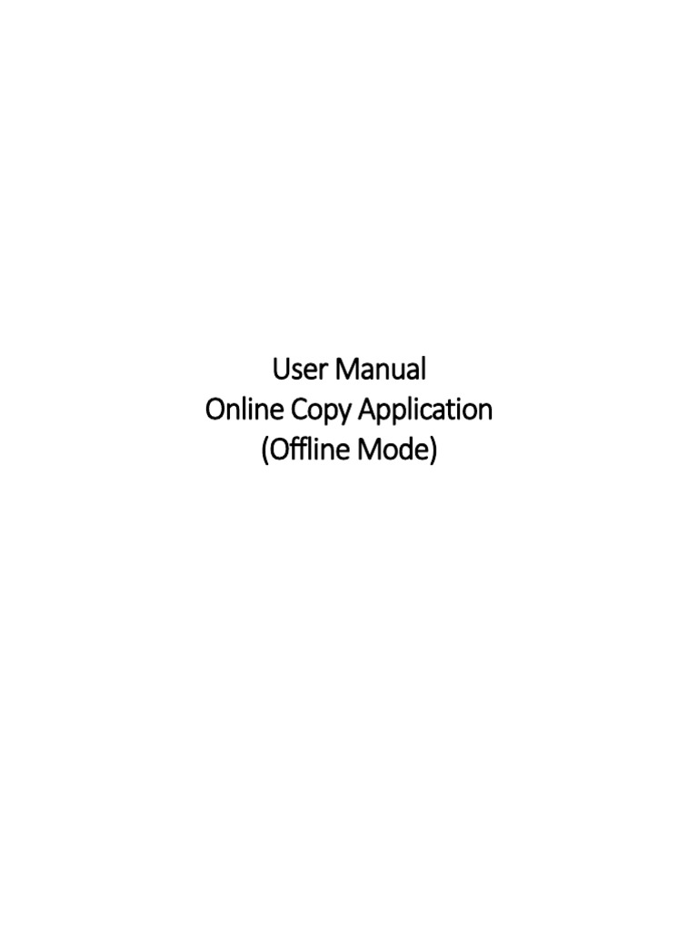 User Manual for Offline Copy Application | PDF | Button (Computing ...