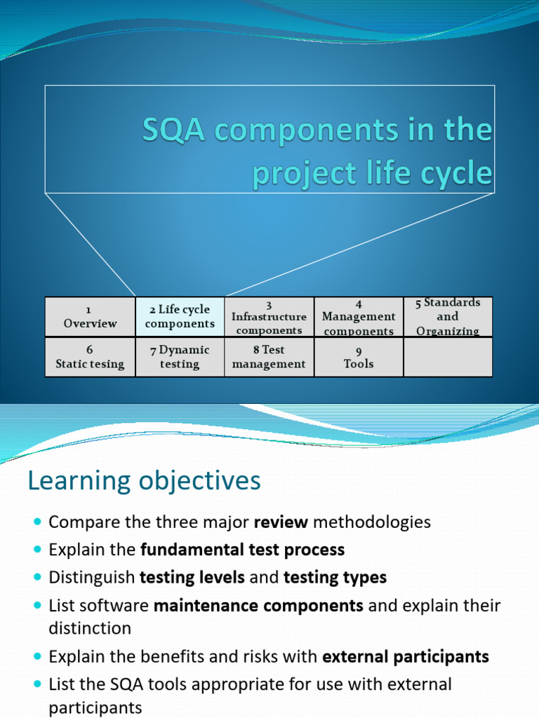 Chapter 2 - SQA Components in The Project Life Cycle | PDF | Software ...